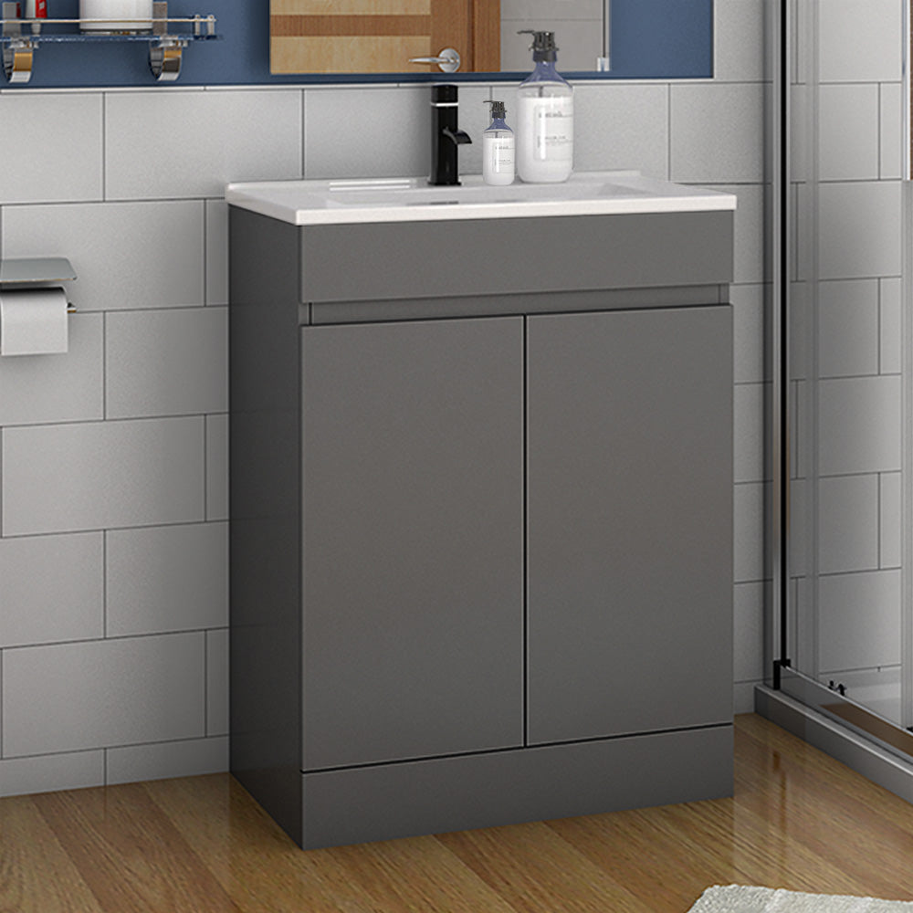 Badezimmer Badmöbel-Set 80cm Unterschrank Mit Keramik Waschtisch 2