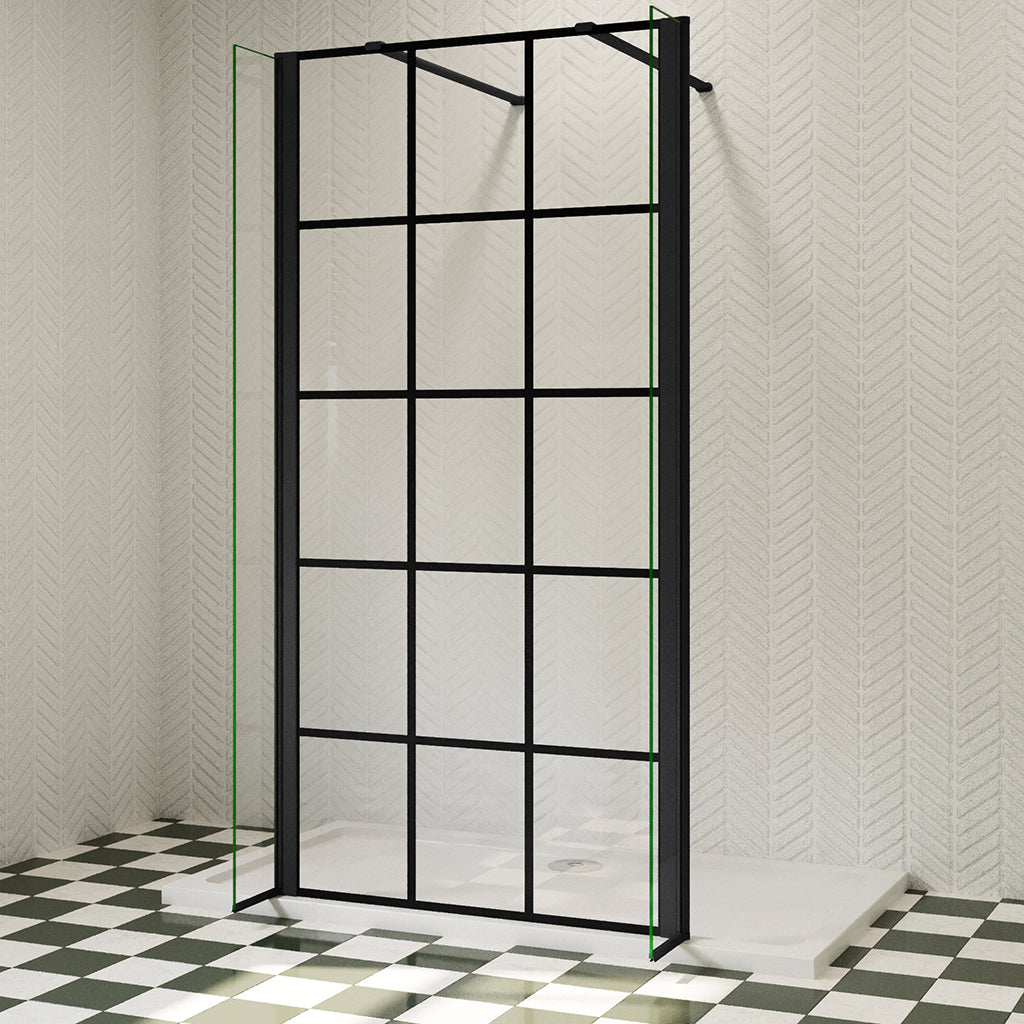 100 cm 8mm NANO Glas H.200 cm freistehende Duschabtrennung Duschwand Dusche