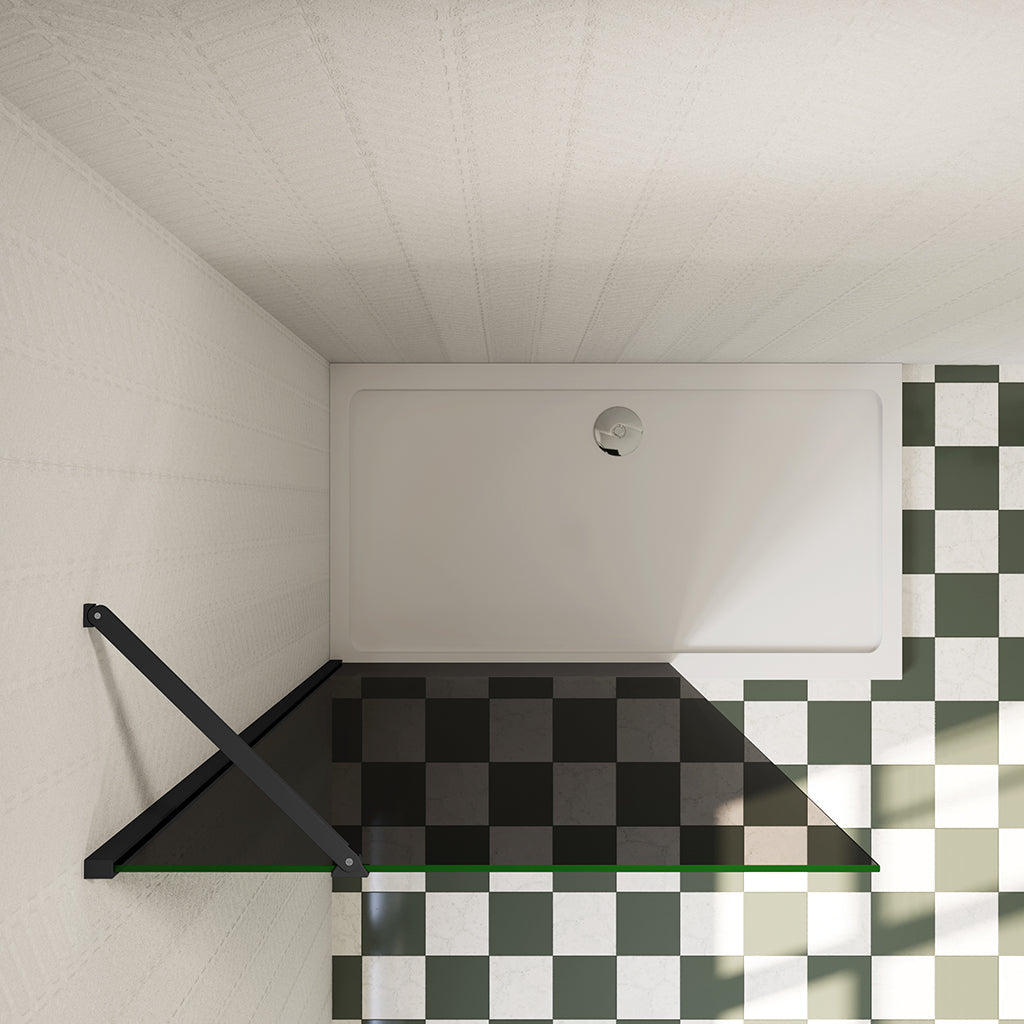 Walk In Duschrückwand Dusche 1000 mm 8mm Glas H.200 cm mit Glasschutzfolie