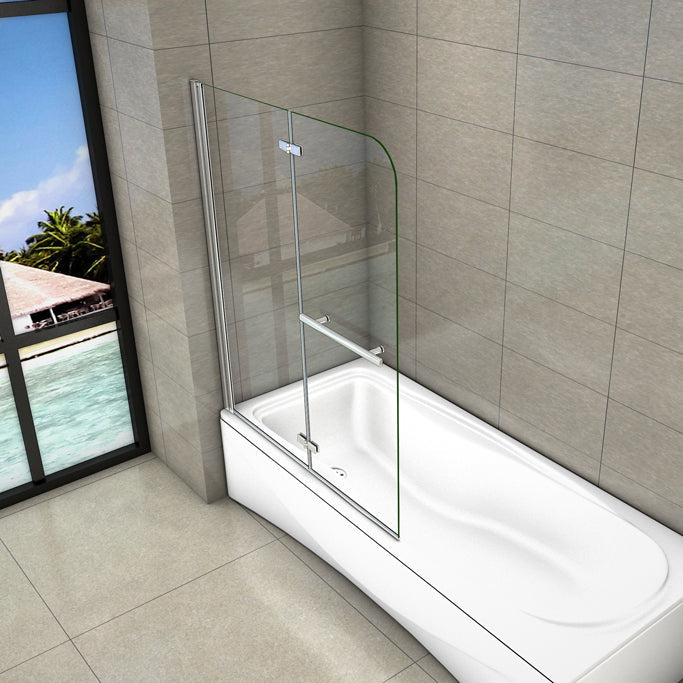 Badewannenfaltwand 120 cm Badewannenaufsatz Falttür Aica