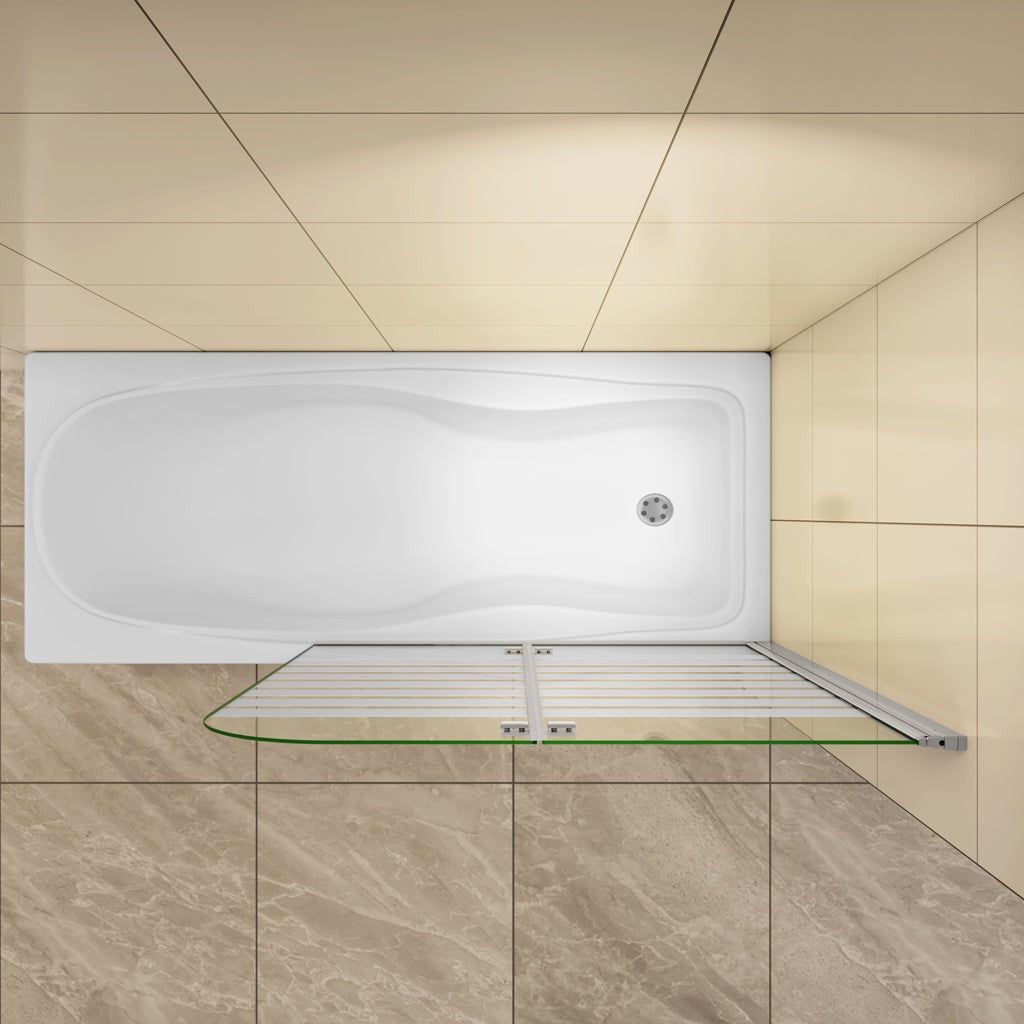 Badewannenaufsatz 120 cm Falttür 6mm NANO Glas Dusche