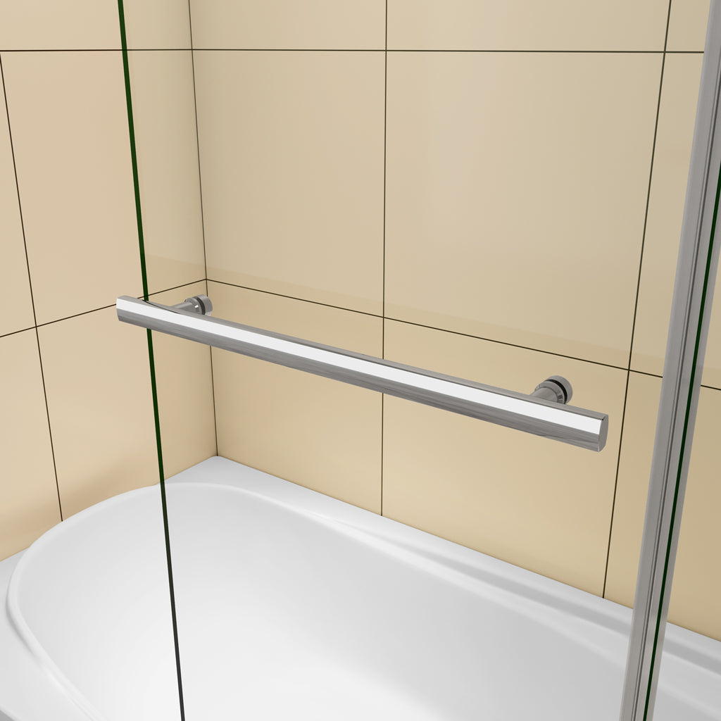 Badewannenfaltwand 120x70 cm Badewannenaufsatz Falttür Stützstange Aica Glas