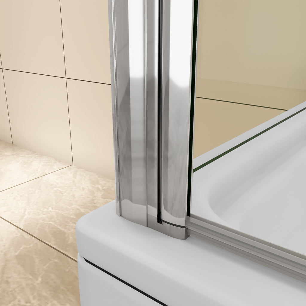 Badewannenfaltwand 120x80 cm Badewannenaufsatz Falttür Stützstange Glas