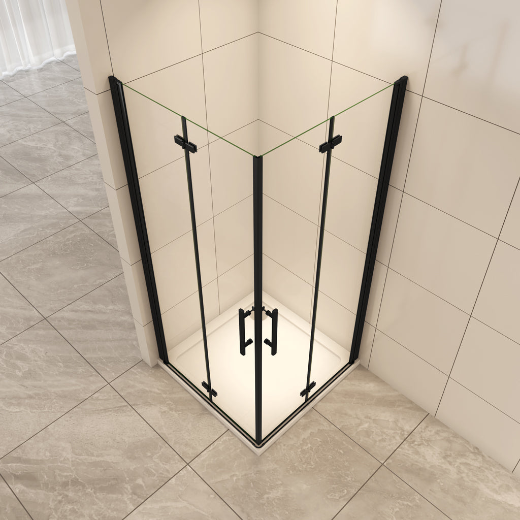 Duschkabinen Duschabtrennung 100x100 cm Eckeinstieg Falttür Duschkabine Aica