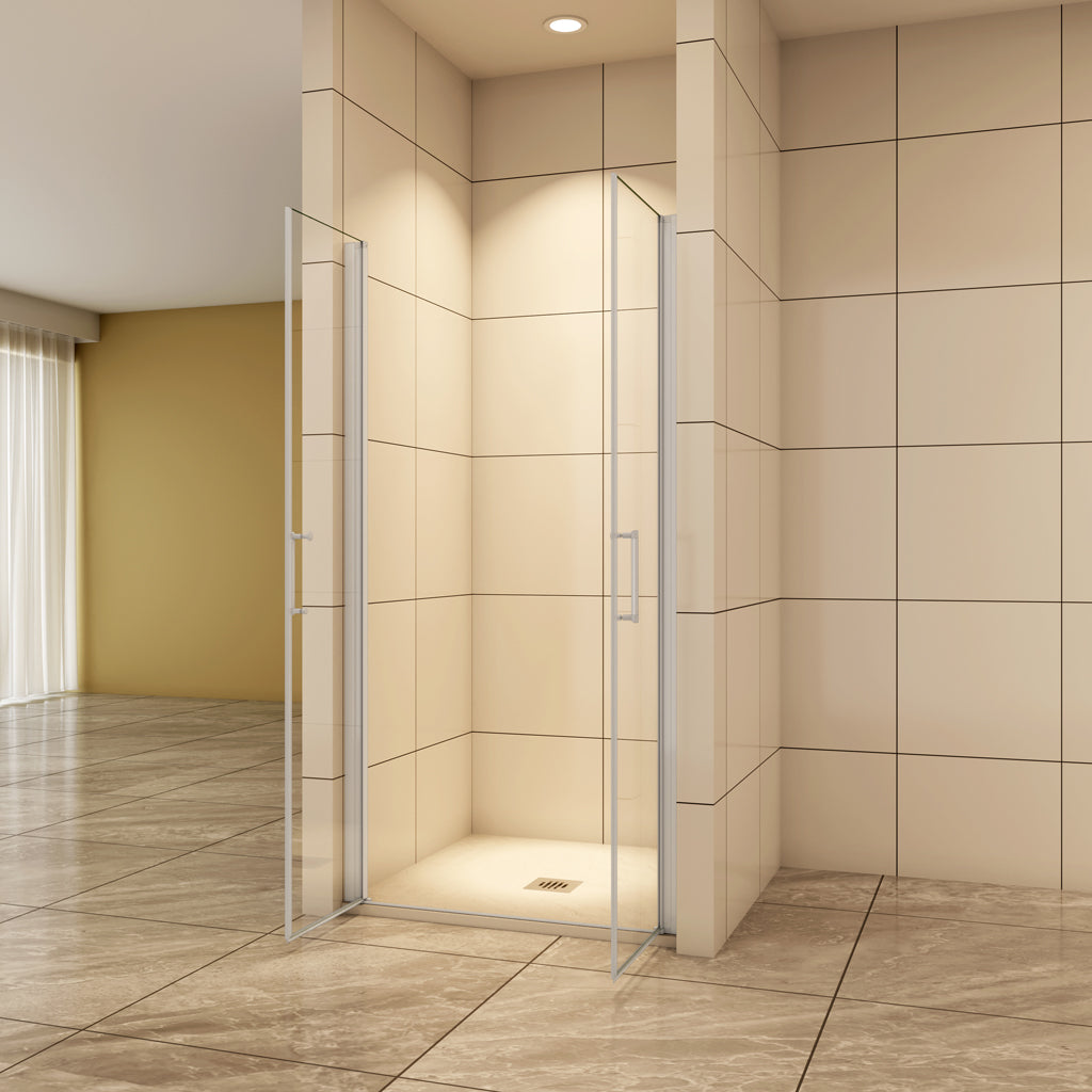 Duschkabinen Duschabtrennung 100 cm Nischentür Pendeltür Duschkabine Aica Glas