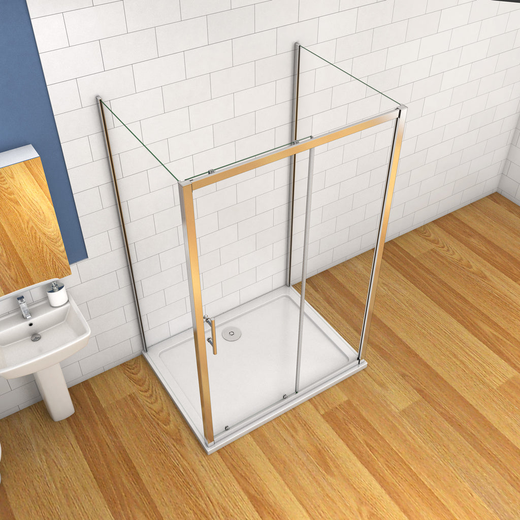Duschkabinen Duschabtrennung 100x70 cm U-Form Schiebetür Duschkabine Aica