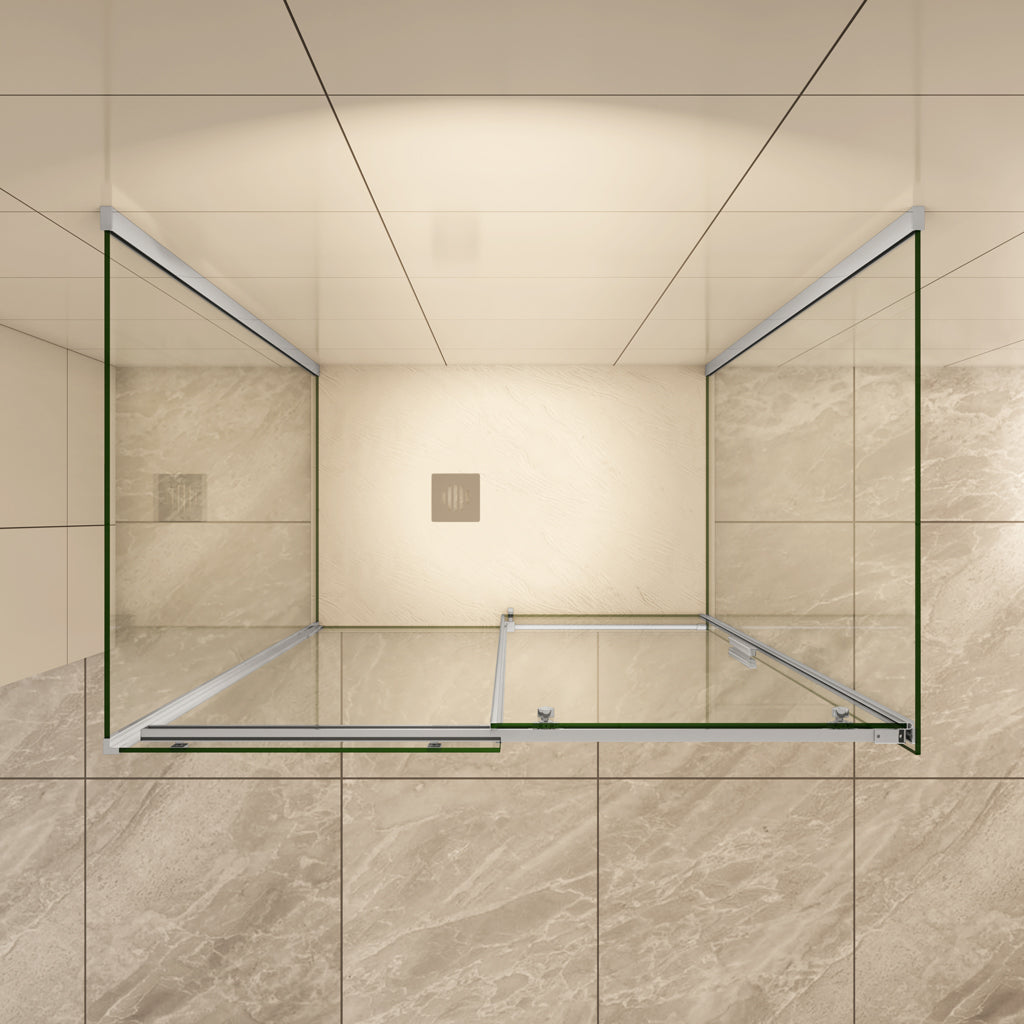 Duschkabinen Duschabtrennung 130x90 cm U-Form Duschkabine Schiebetür Duschkabine Aica Glas