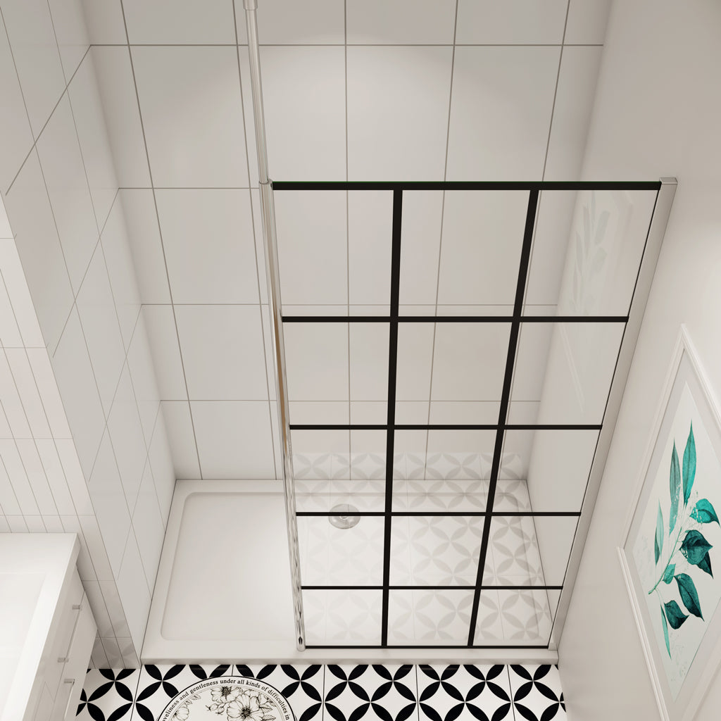 80 x H.200 cm Offen Duschabtrennung 8mm NANO Glas Walk In Duschwand Dusche