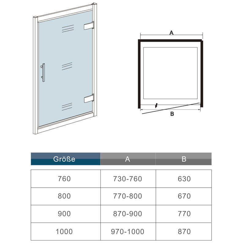 Duschkabine Falttür Drehfalttür Glas