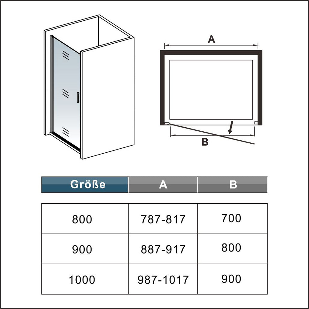 Duschkabine Falttür Drehfalttür Glas