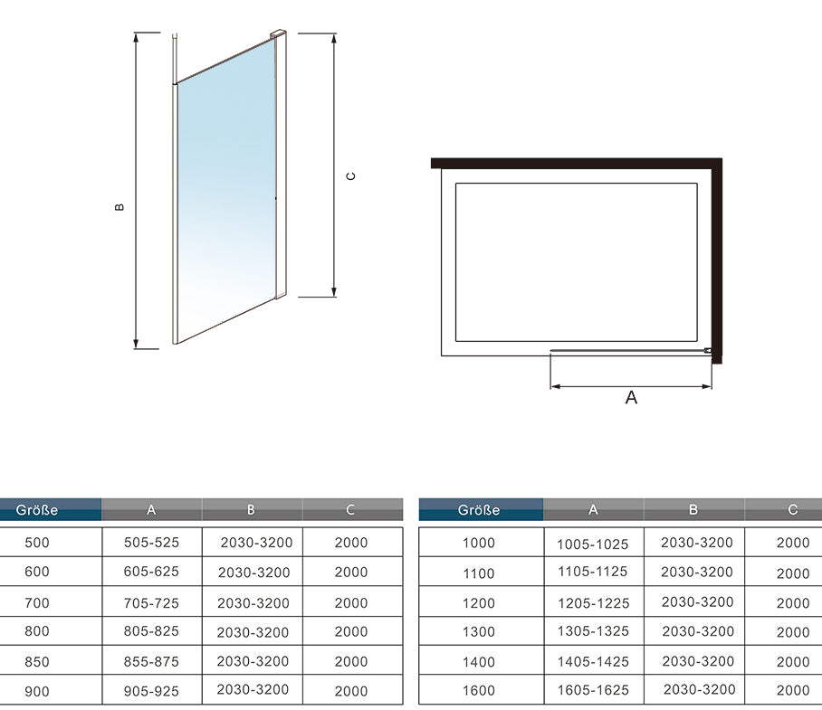Duschkabine Falttür Drehfalttür Glas