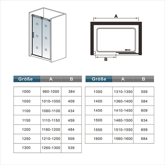 Duschkabine Falttür Drehfalttür Glas