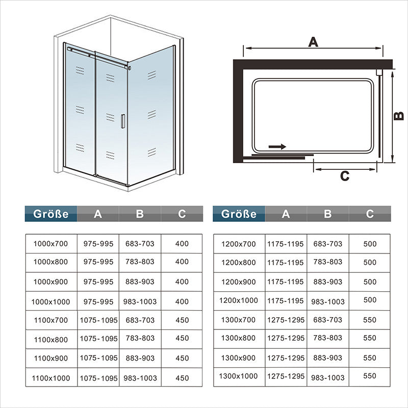 Duschkabine Schiebetür Glas