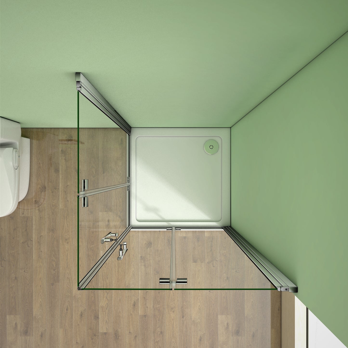 Duschkabine Eckeinstieg 90x90 cm Falttür Drehfalttür Dusche H.185 cm Glas