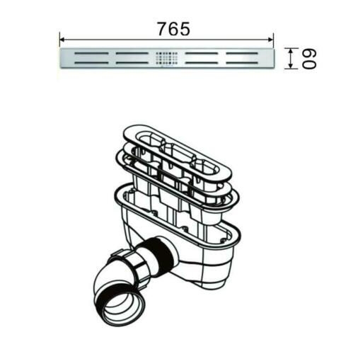 Rechteck Duschtasse Stein-Effekt Duschwanne Für Duschkabine Schwarz