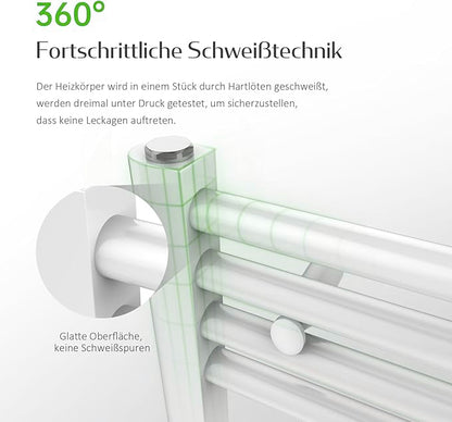 Design Handtuchwärmer Badheizung Handtuchtrockner Badheizkörper Weiss