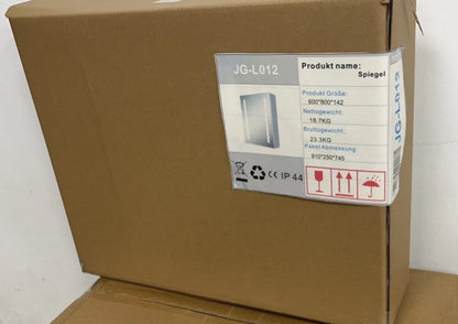 LED Spiegelschrank 60x80cm mit Wand/Touchschalter,Beschlagfrei,3 Lichtfarbe 2700-6500K Dimmbar und Rasier steckdose,Aluminium, Softclose