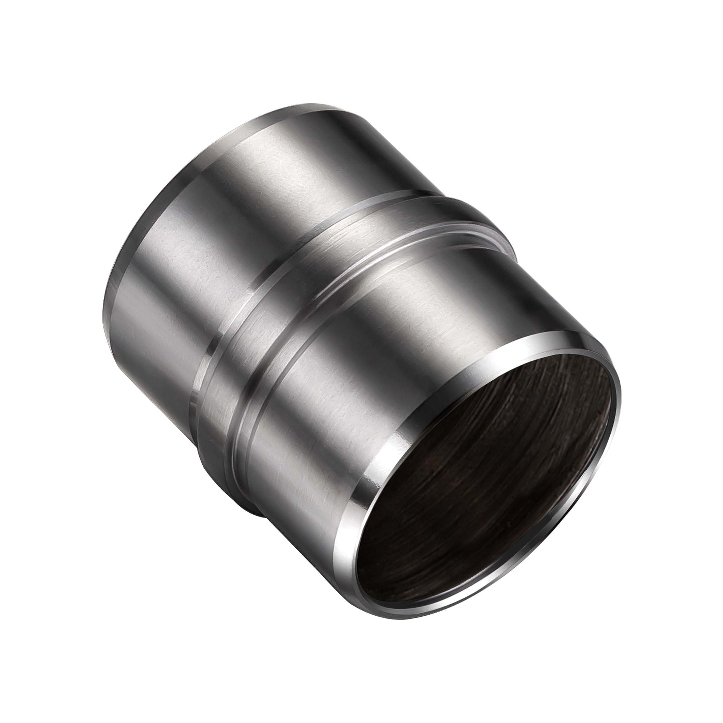 Edelstahl Handlaufverbinder mit Mittelsteg Ø 42,2 mm | Steckfitting & Gerade Rohrverbindung zum Kleben für Treppen- & Wandhandläufe in Silber & Schwarz Matt