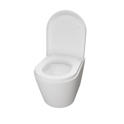 Kompakte wandhängende WC-Toilette 51,8×36,5×35,5cm - Spülrandlos mit Soft-Close