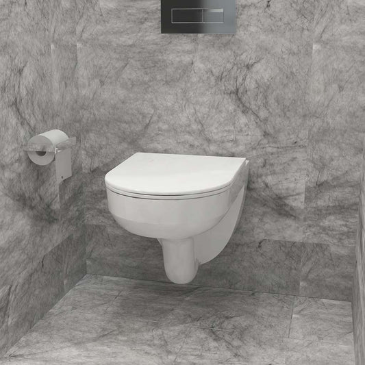 Wand-WC Toilette 52,5×36×36,5cm Modern - Spülrandlos mit Soft-Close Funktion
