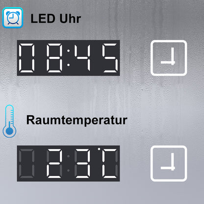 Badspiegel mit Beleuchtung 100x60cm LED Wandspiegel mit Touch,Bluetooth und Uhr,Badezimmerspiegel Beschlagfrei 3 Lichtfarbe 2700-6500K Dimmbar,IP44