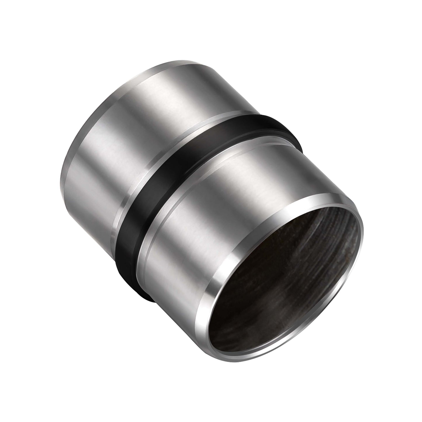 Edelstahl Handlaufverbinder mit Mittelsteg Ø 42,2 mm | Steckfitting & Gerade Rohrverbindung zum Kleben für Treppen- & Wandhandläufe in Silber & Schwarz Matt