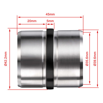 Edelstahl Handlaufverbinder mit Mittelsteg Ø 42,2 mm | Steckfitting & Gerade Rohrverbindung zum Kleben für Treppen- & Wandhandläufe in Silber & Schwarz Matt