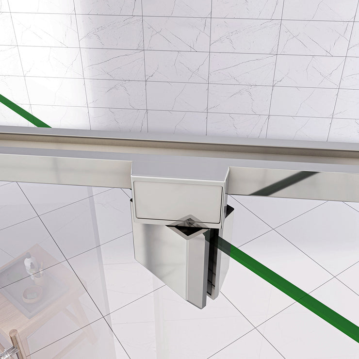 185cm Eckdusche mit Drehtür – Duschabtrennung aus ESG Glas im Hochglanz Chrom Design