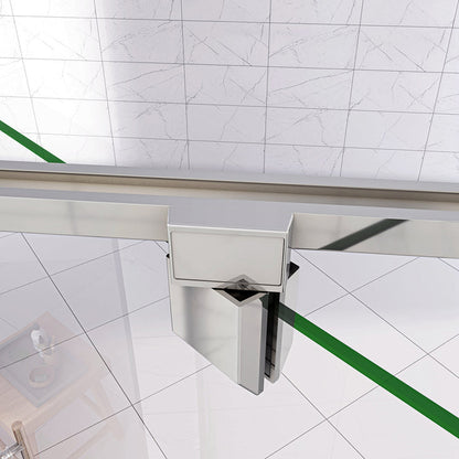 185cm Eckdusche mit Drehtür – Duschabtrennung aus ESG Glas im Hochglanz Chrom Design