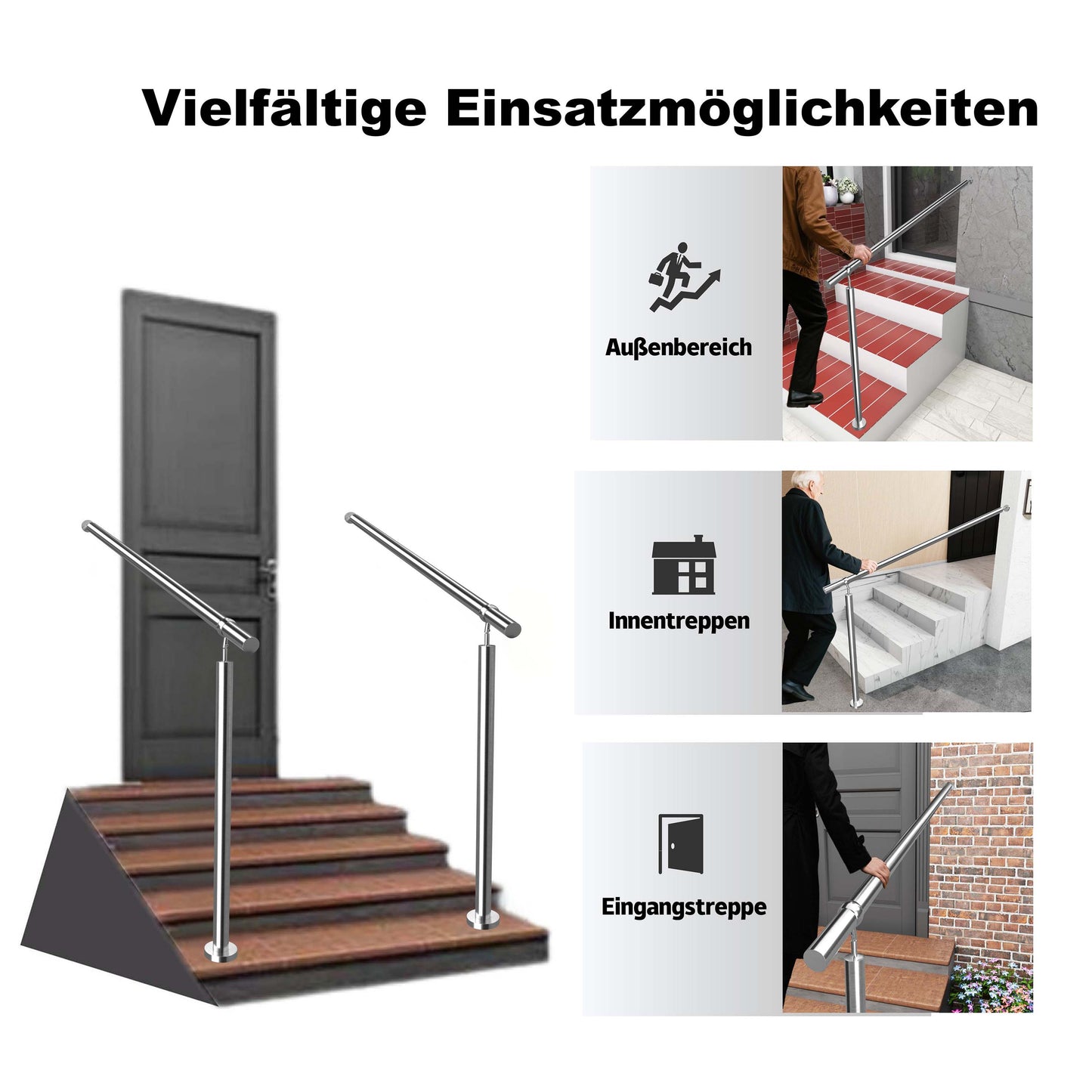 Brüstung Handläufe Geländersysteme Geländer Silber aus Edelstahl 304