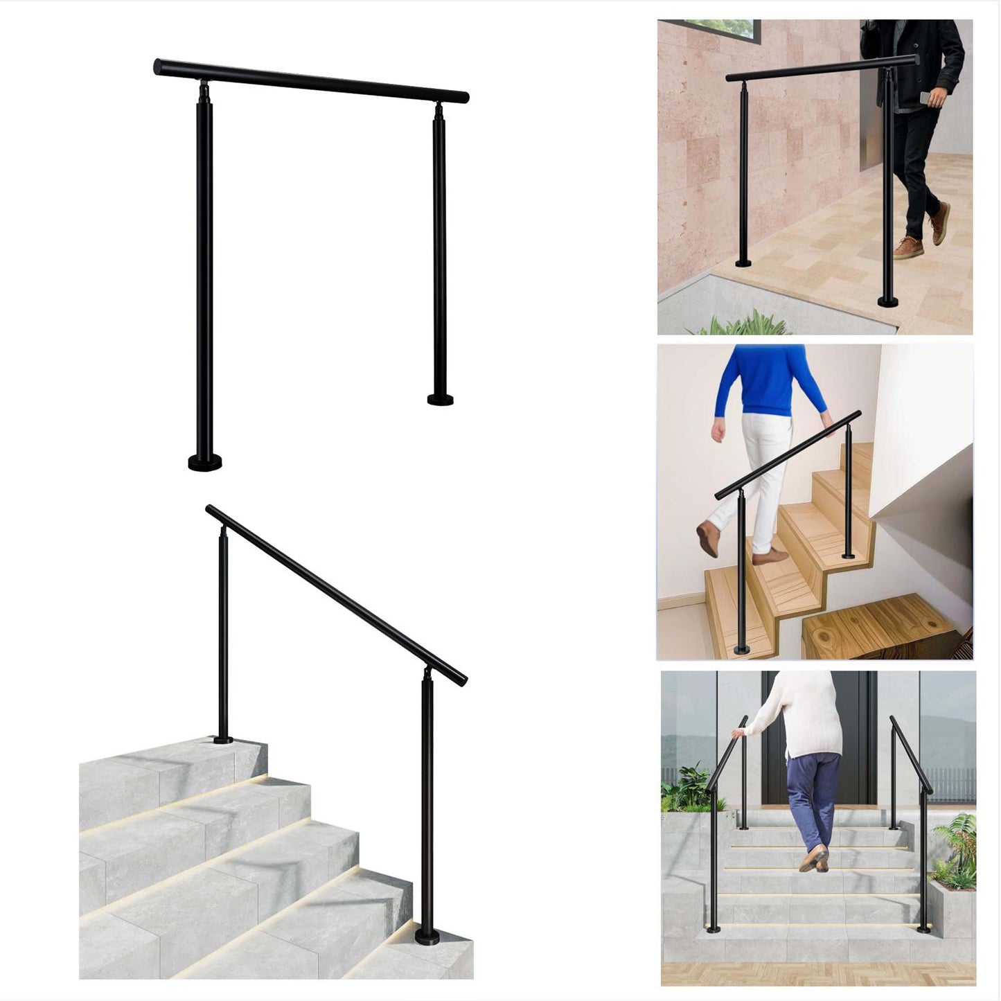 Brüstung Handläufe und Geländersysteme Geländer Treppengeländer Edelstahl Handlauf Balkongeländer Eingangsgeländer Schwarz