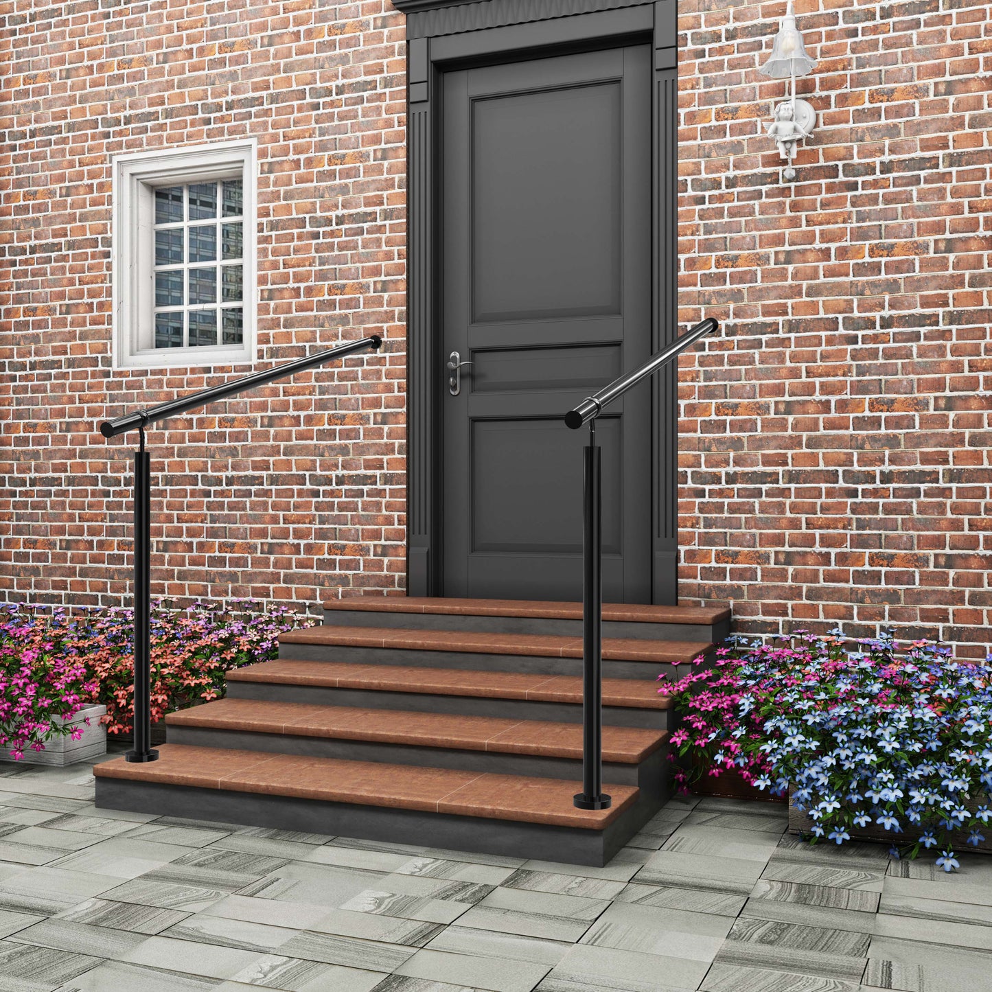 Brüstung Handläufe Geländersysteme Geländer Schwarz aus Edelstahl 304