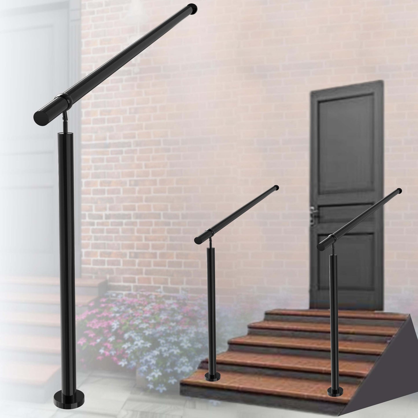 Brüstung Handläufe Geländersysteme Geländer Schwarz aus Edelstahl 304