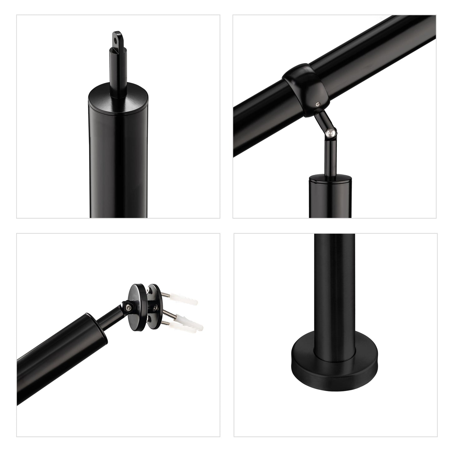 Brüstung Handläufe Geländersysteme Geländer Schwarz aus Edelstahl 304