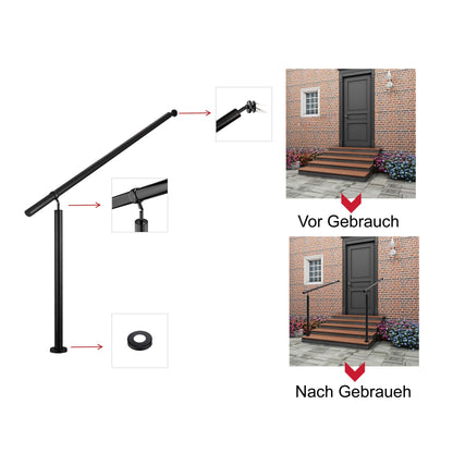 Brüstung Handläufe Geländersysteme Geländer Schwarz aus Edelstahl 304