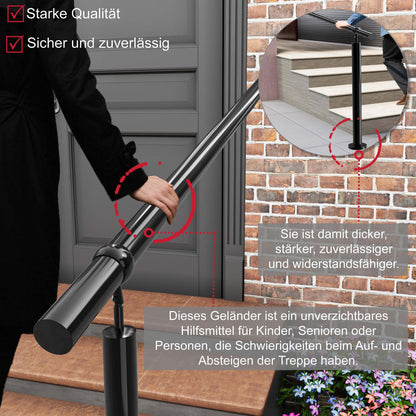 Brüstung Handläufe Geländersysteme Geländer Schwarz aus Edelstahl 304