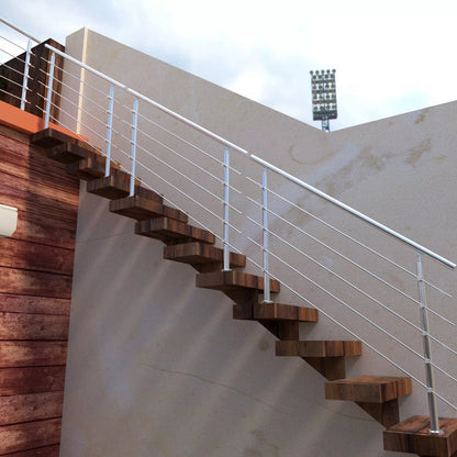 Brüstung Handläufe und Geländersysteme Geländer 5 Querstäbe Treppengeländer Edelstahl Handlauf Balkongeländer