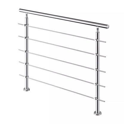 Brüstung Handläufe und Geländersysteme Geländer 5 Querstäbe Treppengeländer Edelstahl Handlauf Balkongeländer