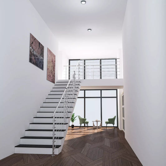 Brüstung Handläufe und Geländersysteme Geländer 5 Querstäbe Treppengeländer Edelstahl Handlauf Balkongeländer