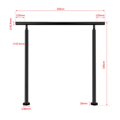 Brüstung Handläufe und Geländersysteme Geländer Treppengeländer Edelstahl Handlauf Balkongeländer Eingangsgeländer Schwarz