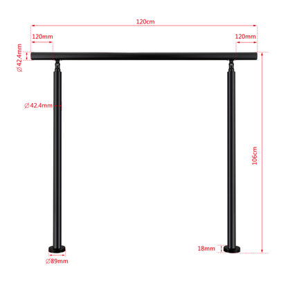 Brüstung Handläufe und Geländersysteme Geländer Treppengeländer Edelstahl Handlauf Balkongeländer Eingangsgeländer Schwarz
