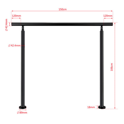 Brüstung Handläufe und Geländersysteme Geländer Treppengeländer Edelstahl Handlauf Balkongeländer Eingangsgeländer Schwarz