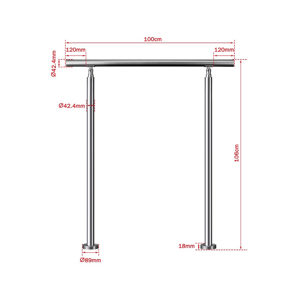 Brüstung Handläufe und Geländersysteme Geländer Treppengeländer Edelstahl Handlauf Balkongeländer Eingangsgeländer Silber