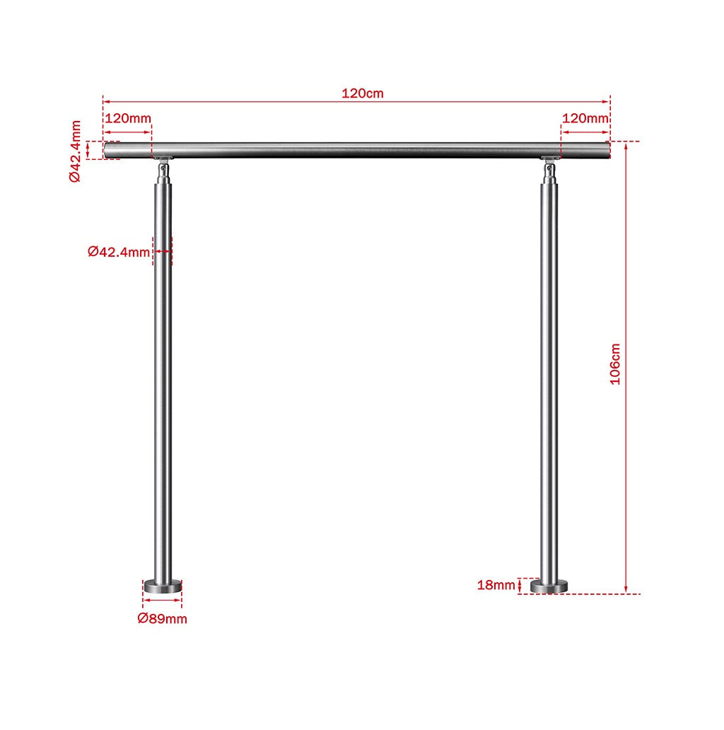 Brüstung Handläufe und Geländersysteme Geländer Treppengeländer Edelstahl Handlauf Balkongeländer Eingangsgeländer Silber