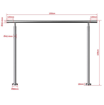Brüstung Handläufe und Geländersysteme Geländer Treppengeländer Edelstahl Handlauf Balkongeländer Eingangsgeländer Silber