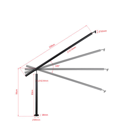 Brüstung Handläufe Geländersysteme Geländer Schwarz aus Edelstahl 304