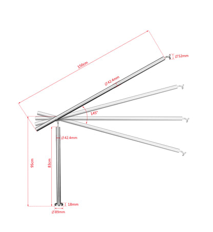 Brüstung Handläufe Geländersysteme Geländer Silber aus Edelstahl 304