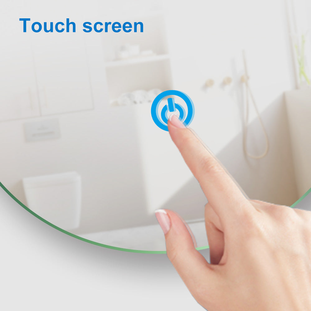 LED Badspiegel mit Beleuchtung Badezimmer Rund Spiegel Wandspiegel mit Touchschalter 50X50cm Beschlagfrei CE IP44