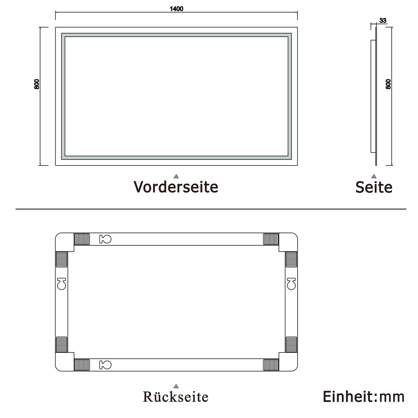 Badspiegel mit Beleuchtung 140x80cm LED Wandspiegel mit Wand-Schalter Beschlagfrei Lichtspiegel Badezimmerspiegel Kaltweiß IP44