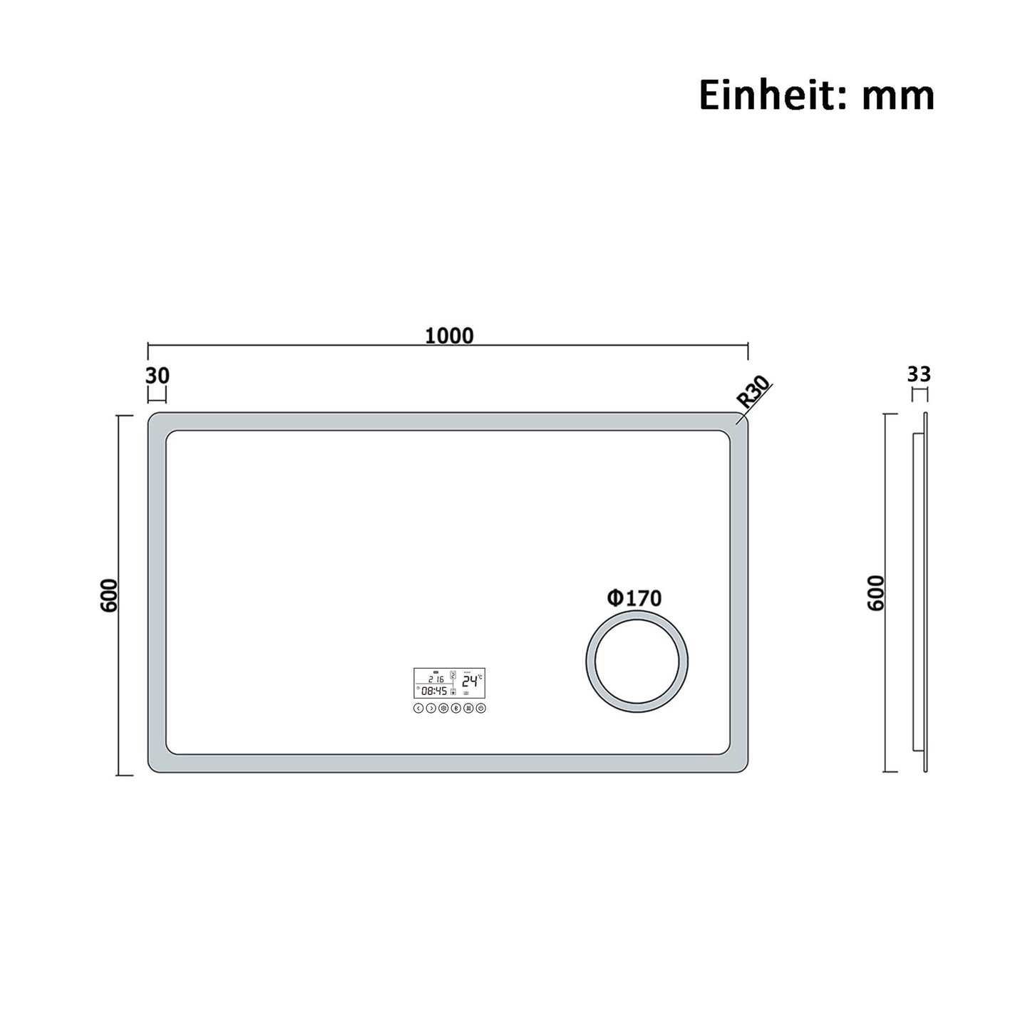 100x60cm LED Badspiegel mit Bluetooth,Touch und 3x Vergrößernder Kosmetikspiegel,Badspiegel mit Beleuchtung,Beschlagfrei,Badezimmerspiegel mit 3 Lichtfarbe 2700-6500K Dimmbar,IP44